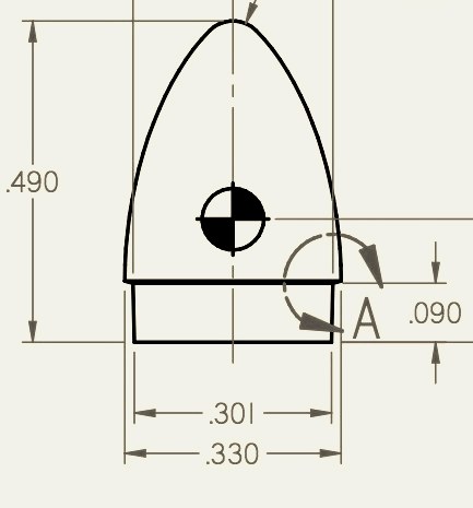 .31 Colt Baby Dragoon bullet — mould drawing