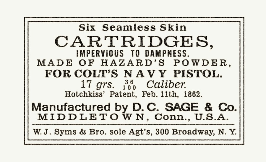 .36 Calibre Skin Cartridge — D.C. Sage label