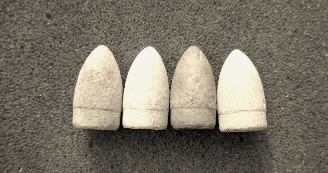 .44 Colt Dragoon bullets — excavated specimens